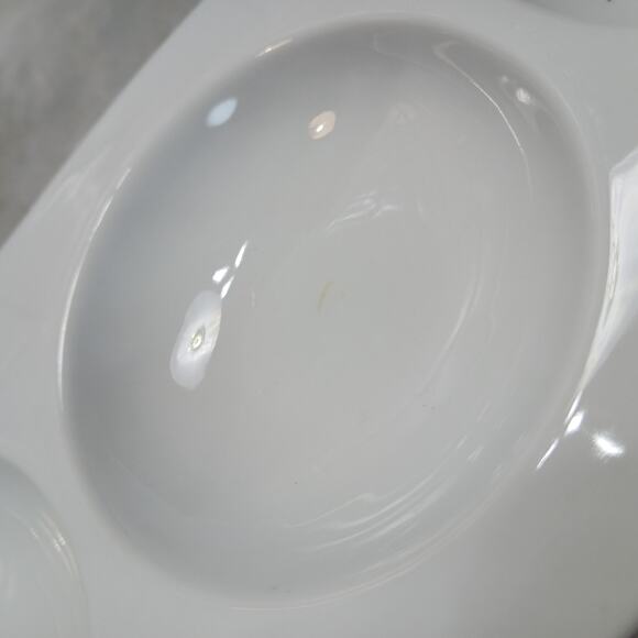 BIA White Ceramic 3 Section Serving Dish Sauce Tray Nuts Candy Tapas Charcuterie - Picture 8 of 10